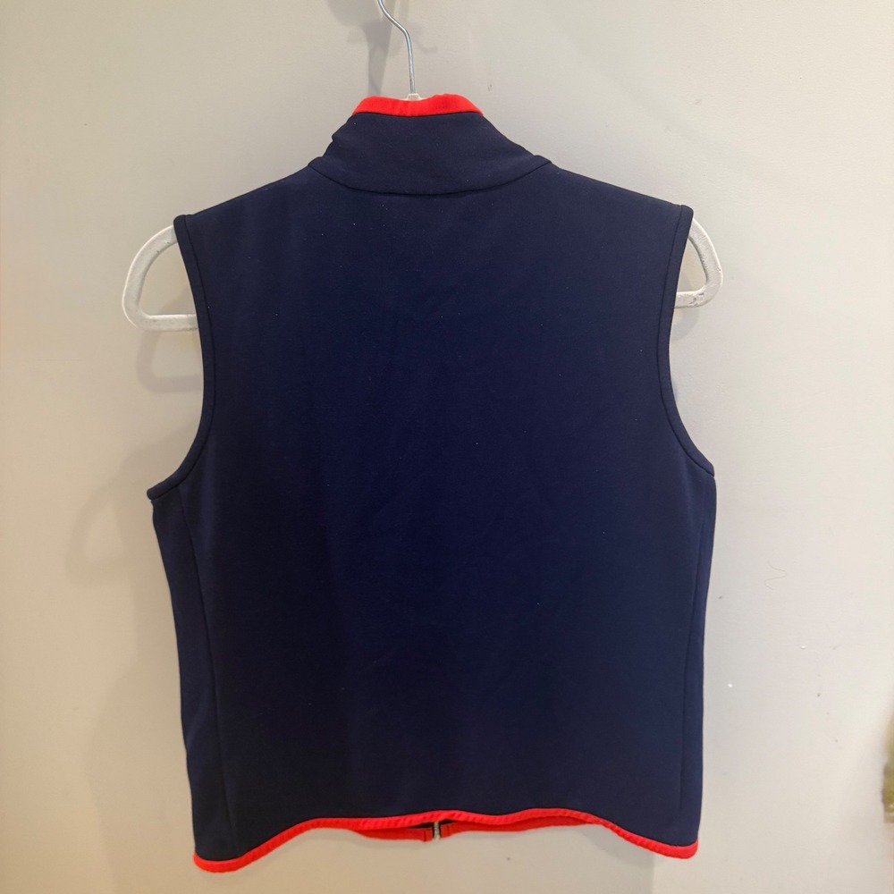 Ralph Lauren Golf Womens Navy Blue Red Full Zip Mock Neck Vest Large L Pony Logo - Picture 7 of 7